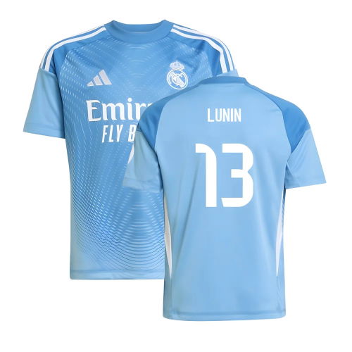 2025-2026 Real Madrid Home Goalkeeper Shirt (Blue) - Kids (Lunin 13)