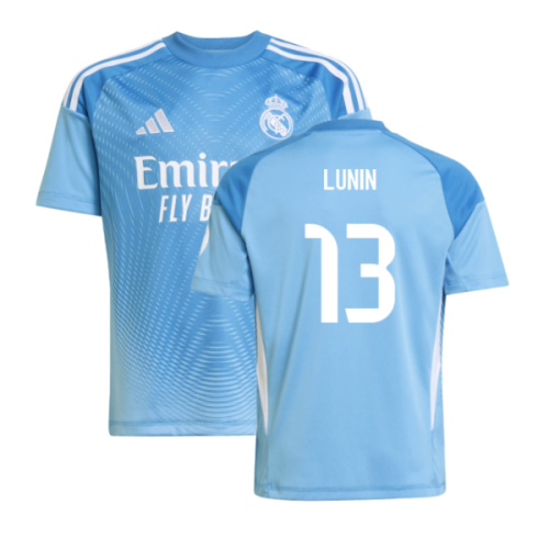 2025-2026 Real Madrid Home Goalkeeper Shirt (Blue) - Kids (Lunin 13)