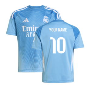 2025-2026 Real Madrid Home Goalkeeper Shirt (Blue) - Kids