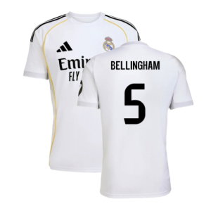 2025-2026 Real Madrid Home Shirt (Bellingham 5)