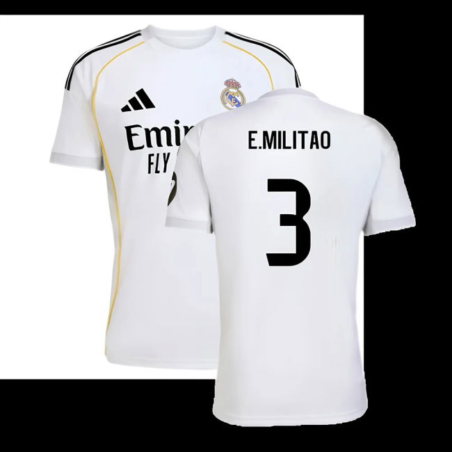 2025-2026 Real Madrid Home Shirt (E.Militao 3)