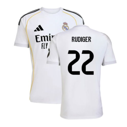 2025-2026 Real Madrid Home Shirt (Rudiger 22)