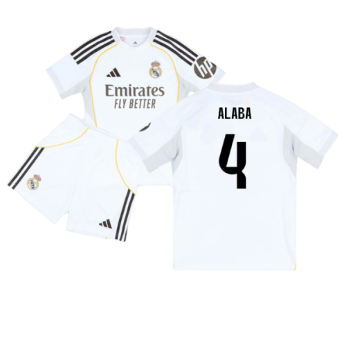 2025-2026 Real Madrid Home Youth Kit (Alaba 4)