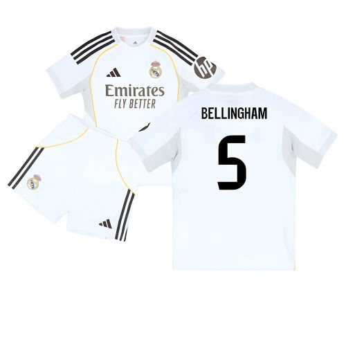 2025-2026 Real Madrid Home Youth Kit (Bellingham 5)