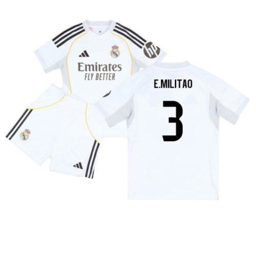 2025-2026 Real Madrid Home Youth Kit (E.Militao 3)