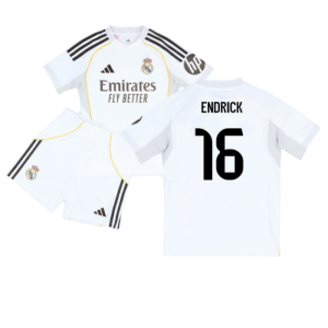 2025-2026 Real Madrid Home Youth Kit (Endrick 16)