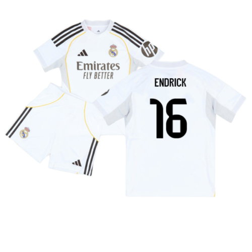 2025-2026 Real Madrid Home Youth Kit (Endrick 16)