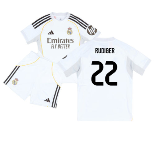 2025-2026 Real Madrid Home Youth Kit (Rudiger 22)