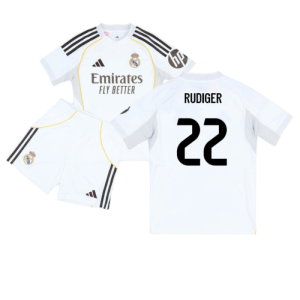 2025-2026 Real Madrid Home Youth Kit (Rudiger 22)