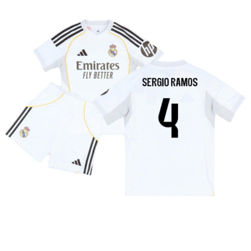 2025-2026 Real Madrid Home Youth Kit (Sergio Ramos 4) 2025-2026 Real Madrid Home Youth Kit (Sergio Ramos 4)