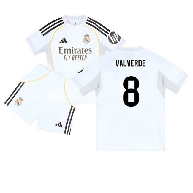 2025-2026 Real Madrid Home Youth Kit (Valverde 8)