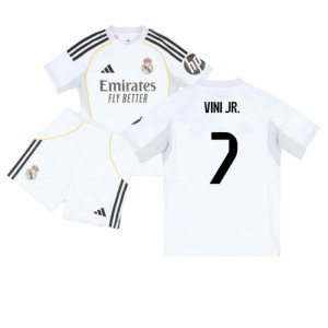 2025-2026 Real Madrid Home Youth Kit (Vini Jr. 7)