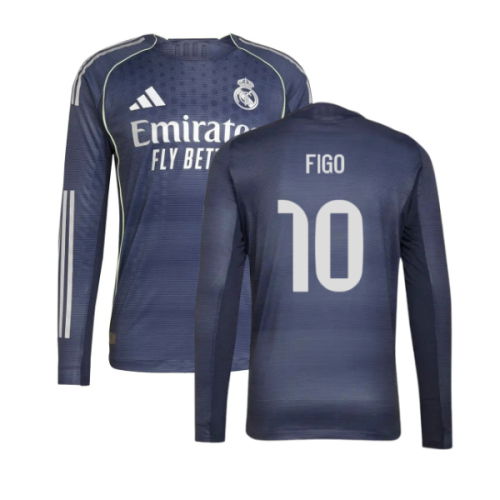 2025-2026 Real Madrid Long Sleeve Away Shirt (Figo 10)