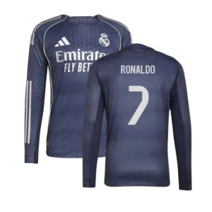 2025-2026 Real Madrid Long Sleeve Away Shirt (Ronaldo 7)