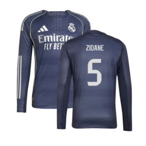 2025-2026 Real Madrid Long Sleeve Away Shirt (Zidane 5)