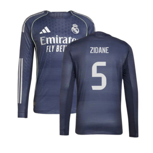 2025-2026 Real Madrid Long Sleeve Away Shirt (Zidane 5)