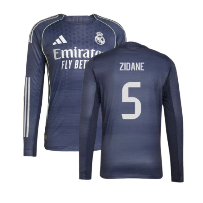 2025-2026 Real Madrid Long Sleeve Away Shirt (Zidane 5)