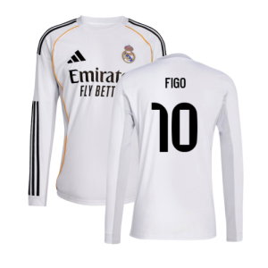2025-2026 Real Madrid Long Sleeve Home Shirt (Figo 10)