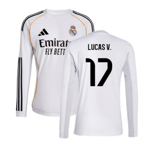 2025-2026 Real Madrid Long Sleeve Home Shirt (Lucas V. 17)