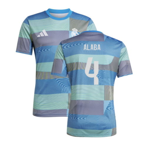 2025-2026 Real Madrid Pre-Match Shirt (Blue) (Alaba 4)