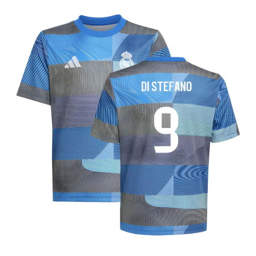 2025-2026 Real Madrid Pre-Match Shirt (Blue) - Kids (Di Stefano 9)
