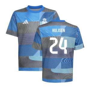 2025-2026 Real Madrid Pre-Match Shirt (Blue) - Kids (Huijsen 24)