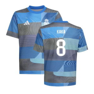 2025-2026 Real Madrid Pre-Match Shirt (Blue) - Kids (Kaka 8)