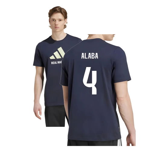 2025-2026 Real Madrid Seasonal Graphic Tee (Legend Ink) (Alaba 4)