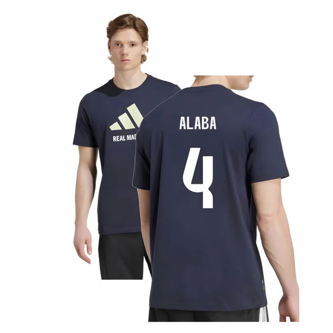 2025-2026 Real Madrid Seasonal Graphic Tee (Legend Ink) (Alaba 4)