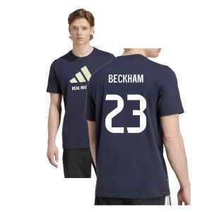 2025-2026 Real Madrid Seasonal Graphic Tee (Legend Ink) (Beckham 23)