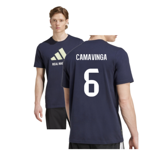 2025-2026 Real Madrid Seasonal Graphic Tee (Legend Ink) (Camavinga 6)