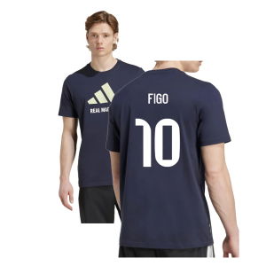 2025-2026 Real Madrid Seasonal Graphic Tee (Legend Ink) (Figo 10)