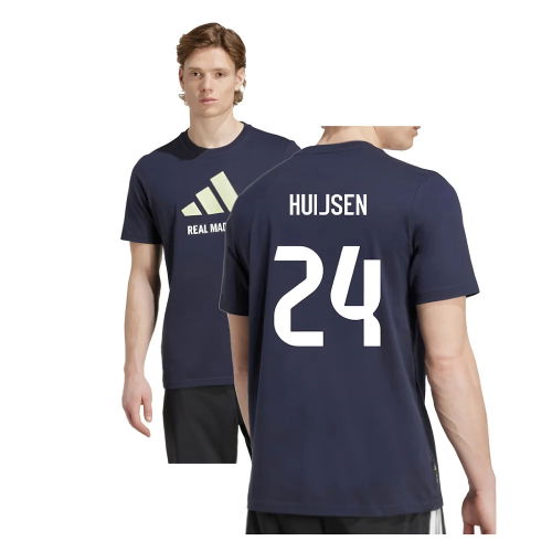 2025-2026 Real Madrid Seasonal Graphic Tee (Legend Ink) (Huijsen 24)