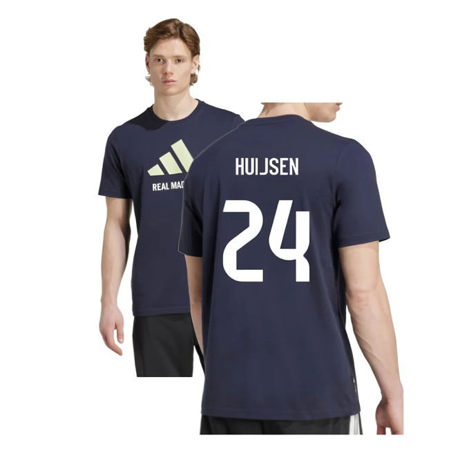2025-2026 Real Madrid Seasonal Graphic Tee (Legend Ink) (Huijsen 24)