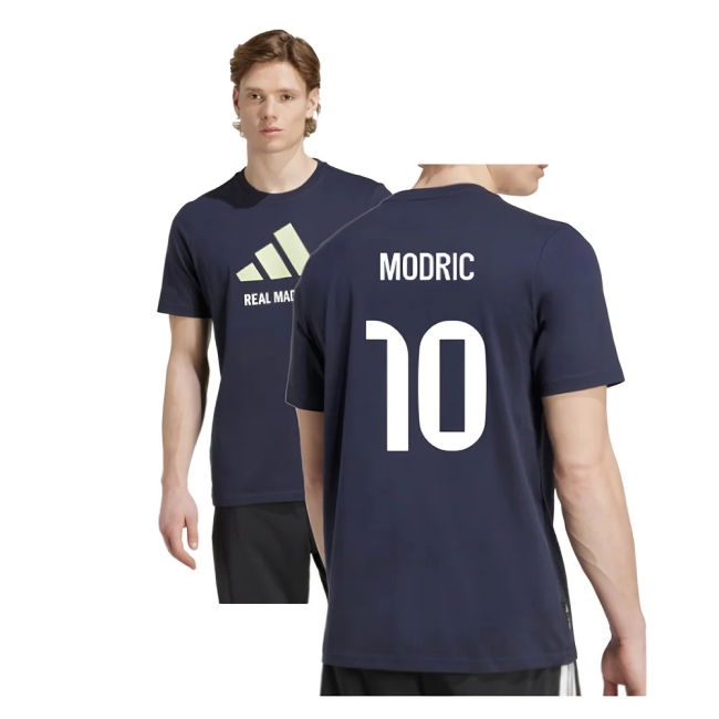 2025-2026 Real Madrid Seasonal Graphic Tee (Legend Ink) (Modric 10)