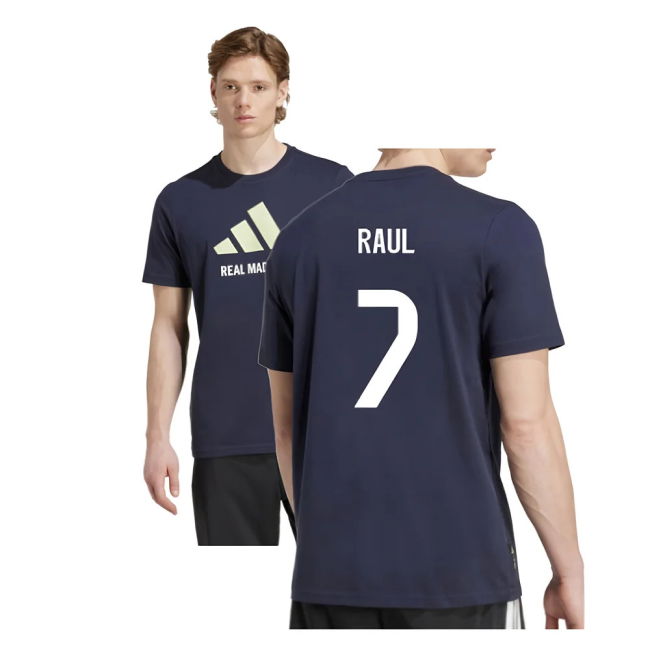 2025-2026 Real Madrid Seasonal Graphic Tee (Legend Ink) (Raul 7)