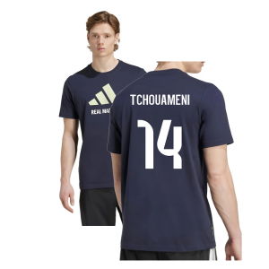 2025-2026 Real Madrid Seasonal Graphic Tee (Legend Ink) (Tchouameni 14)