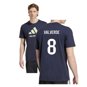2025-2026 Real Madrid Seasonal Graphic Tee (Legend Ink) (Valverde 8)