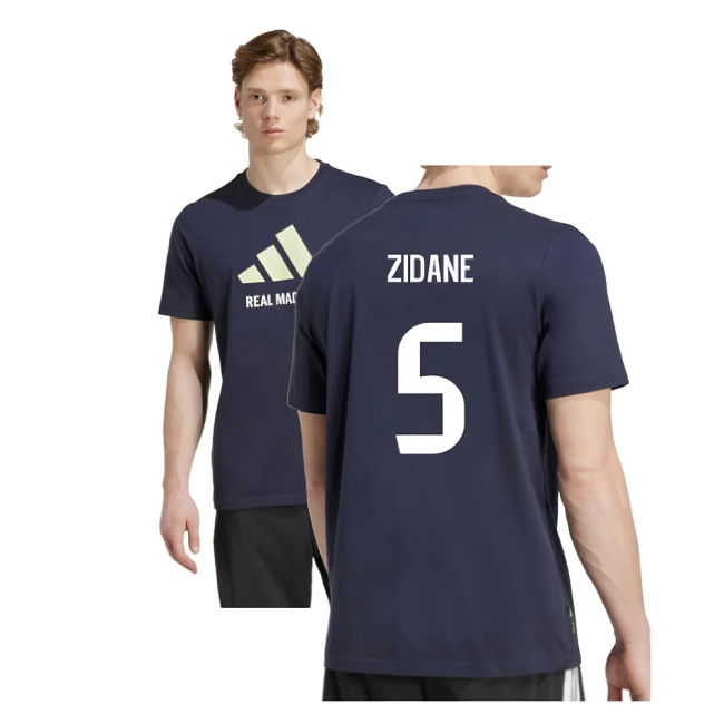 2025-2026 Real Madrid Seasonal Graphic Tee (Legend Ink) (Zidane 5)