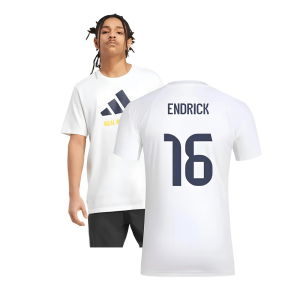 2025-2026 Real Madrid Seasonal Graphic Tee (White) (Endrick 16)