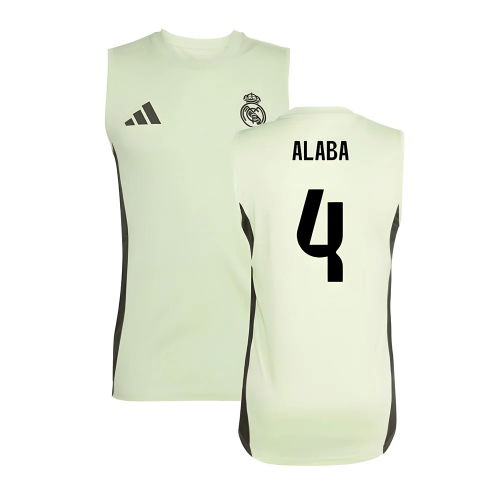 2025-2026 Real Madrid Sleeveless Training Jersey (Almost Lime) (Alaba 4)
