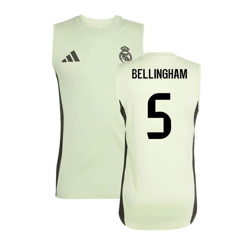 2025-2026 Real Madrid Sleeveless Training Jersey (Almost Lime) (Bellingham 5)