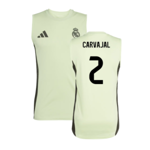 2025-2026 Real Madrid Sleeveless Training Jersey (Almost Lime) (Carvajal 2)