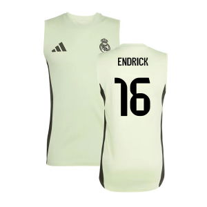 2025-2026 Real Madrid Sleeveless Training Jersey (Almost Lime) (Endrick 16)