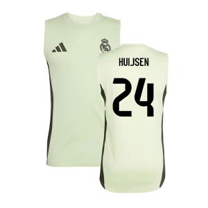 2025-2026 Real Madrid Sleeveless Training Jersey (Almost Lime) (Huijsen 24)
