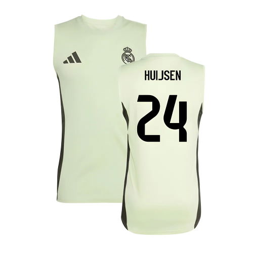 2025-2026 Real Madrid Sleeveless Training Jersey (Almost Lime) (Huijsen 24)