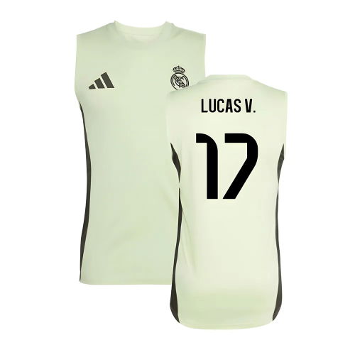 2025-2026 Real Madrid Sleeveless Training Jersey (Almost Lime) (Lucas V. 17)