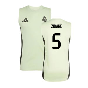 2025-2026 Real Madrid Sleeveless Training Jersey (Almost Lime) (Zidane 5)