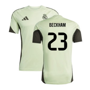 2025-2026 Real Madrid Training Jersey (Almost Lime) (Beckham 23)