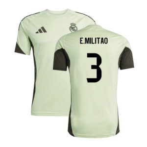 2025-2026 Real Madrid Training Jersey (Almost Lime) (E.Militao 3)